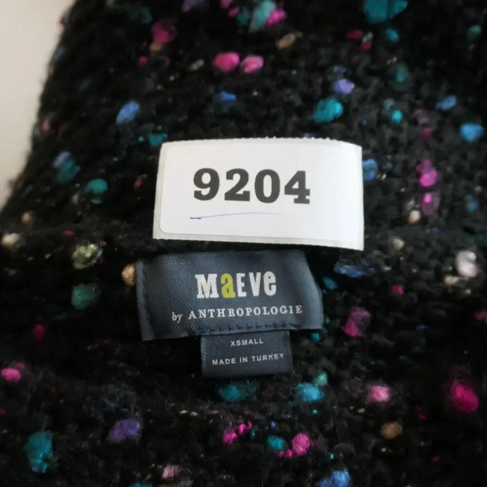 Maeve Anthropologie Sweater Womens XS Black Confetti Chunky Bell Sleeve Oversize - Picture 13 of 13